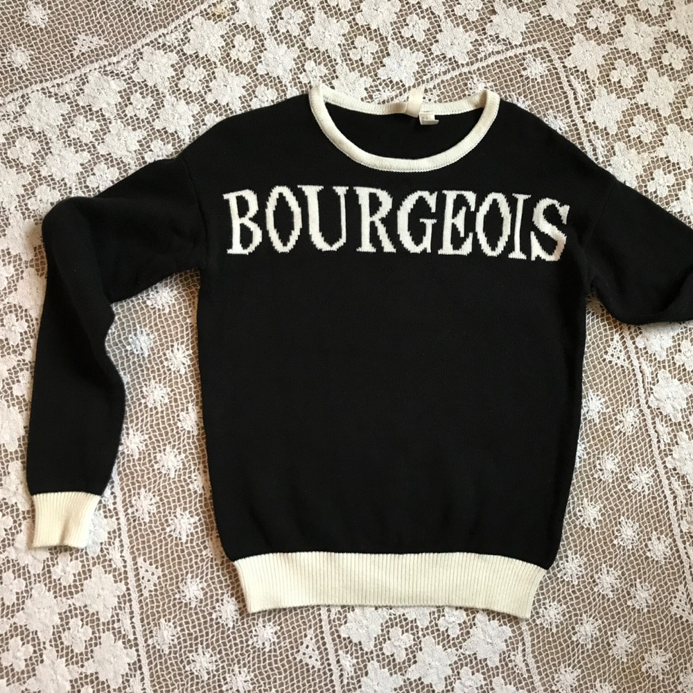 Bourgeois black & white sweater S
